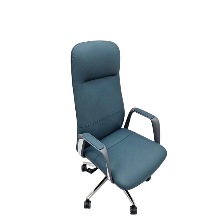 Simple Modern Executive Leather Office Chair with 360 Rotation Adjustable Height & Recliner Aircraft Chassis-High-end Luxury detail 1