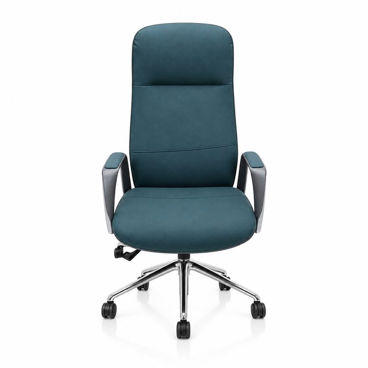 Simple Modern Executive Leather Office Chair with 360 Rotation Adjustable Height & Recliner Aircraft Chassis-High-end Luxury detail 2