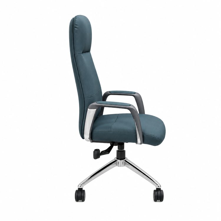 Simple Modern Executive Leather Office Chair with 360 Rotation Adjustable Height & Recliner Aircraft Chassis-High-end Luxury detail 3