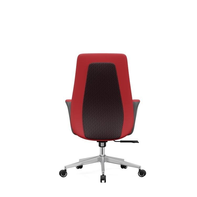 High Quality Comfortable Leather Office Chair Height Adjustable Red Ergonomic Chair High Back Office Boss Computer Chair detail 3
