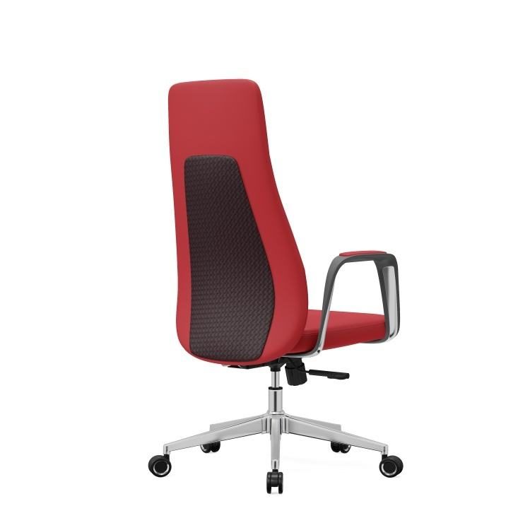 High Quality Comfortable Leather Office Chair Height Adjustable Red Ergonomic Chair High Back Office Boss Computer Chair detail 4