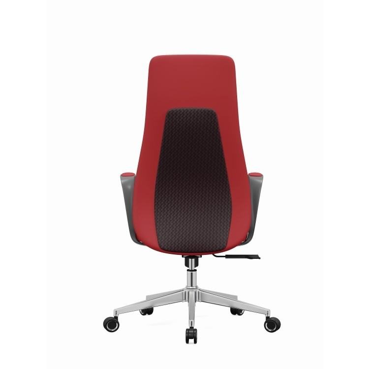 High Quality Comfortable Leather Office Chair Height Adjustable Red Ergonomic Chair High Back Office Boss Computer Chair detail 5
