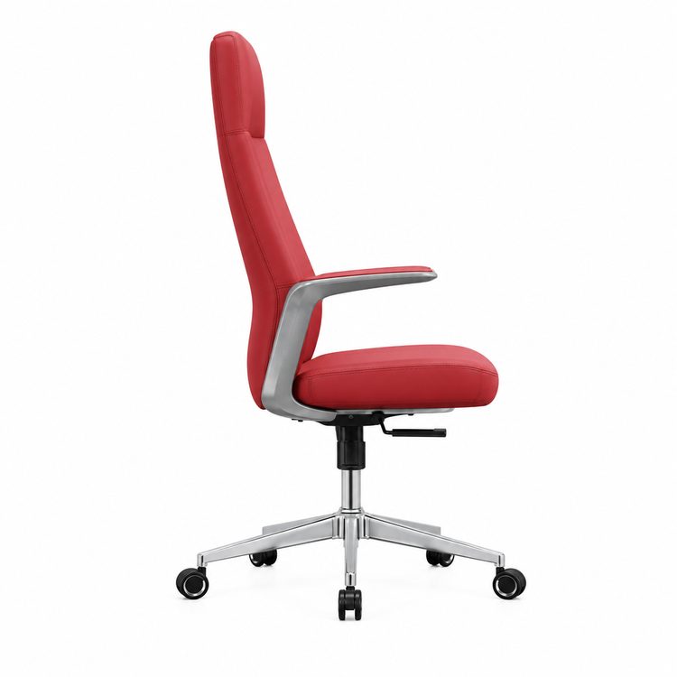 High Quality Comfortable PU Leather Office Chair Height Adjustable Red Ergonomic Chair High Back Office Boss Computer Chair detail 2