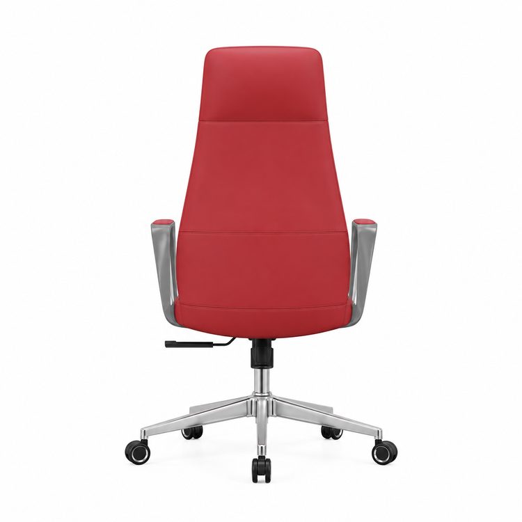 High Quality Comfortable PU Leather Office Chair Height Adjustable Red Ergonomic Chair High Back Office Boss Computer Chair detail 3