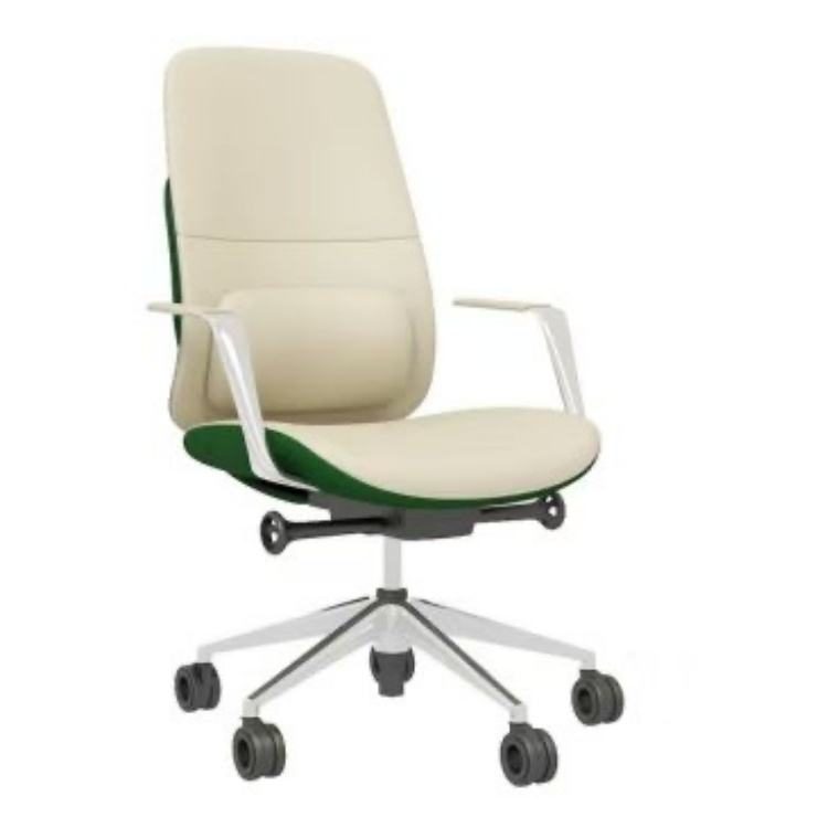 Modern Executive Mid Back Ergonomic PU Leather Swivel Office Chair Adjustable Height Padded Seat Comfortable Design detail 1