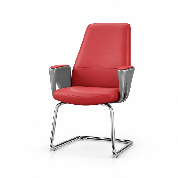 Leather Material Meeting Chair | Premium Business Reception Chair Ergonomic Stable Office Seat detail 4