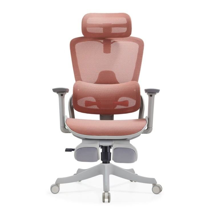 Modern PP Office Chair-Fixed Net Arm-HK2602A Hollow Seat with Pedal-Adjustable Swivel Rocking Chair Back-4D Headrest detail 2