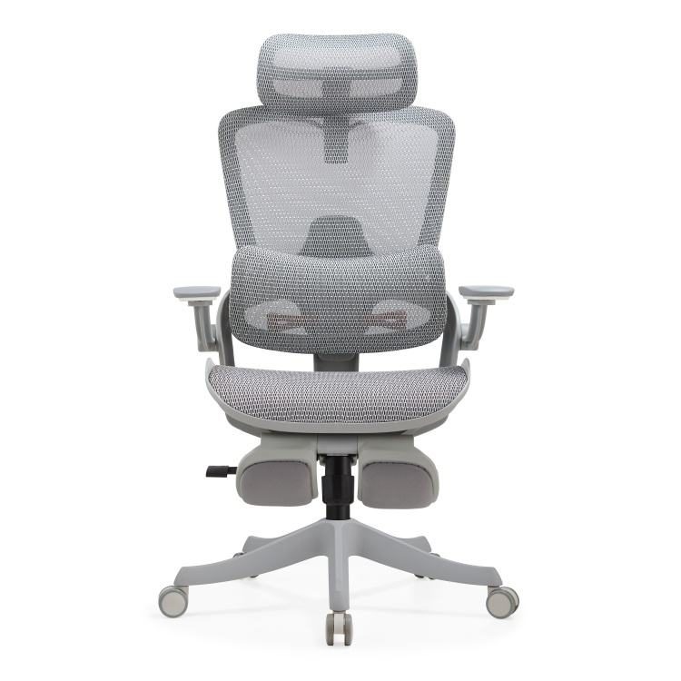 Modern PP Office Chair-Fixed Net Arm-HK2602A Hollow Seat with Pedal-Adjustable Swivel Rocking Chair Back-4D Headrest detail 4