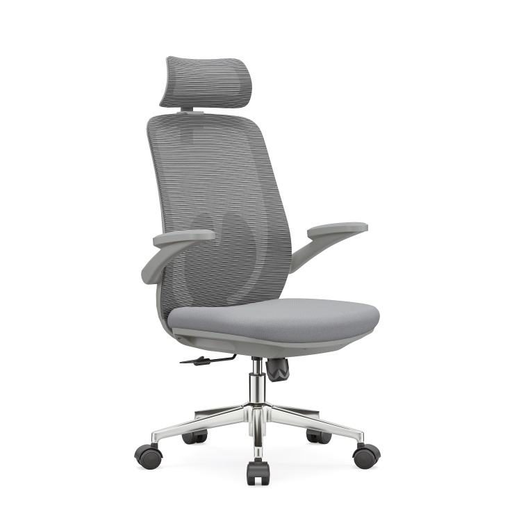 High Back Fabric Mesh Modern Adjustable Office Chair Plastic Armrest Luxury Computer Executive Swivel detail 2