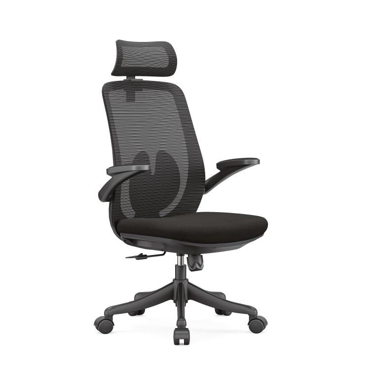 High Back Fabric Mesh Modern Adjustable Office Chair Plastic Armrest Luxury Computer Executive Swivel detail 4