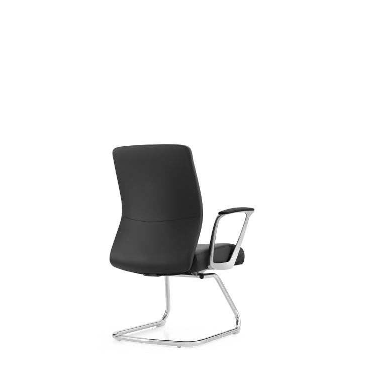 Mid-back Executive Office Chair, Dark Gray Microfiber Leather, Aluminum Base, Ergonomic Swivel Desk Chair detail 2