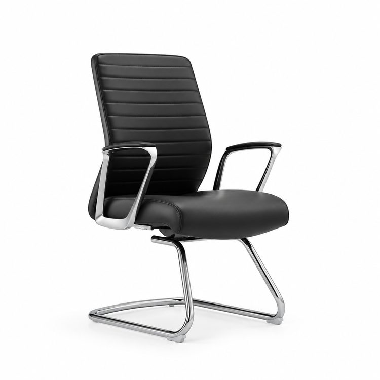Mid-back Executive Office Chair, Dark Gray Microfiber Leather, Aluminum Base, Ergonomic Swivel Desk Chair detail 5