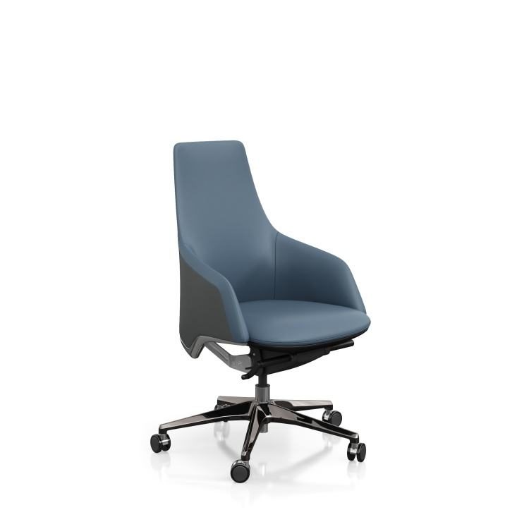 Elegant Leather Office Chair Ergonomic with Adjustable Headrest for Comfortable Modern Home Office Work detail 2