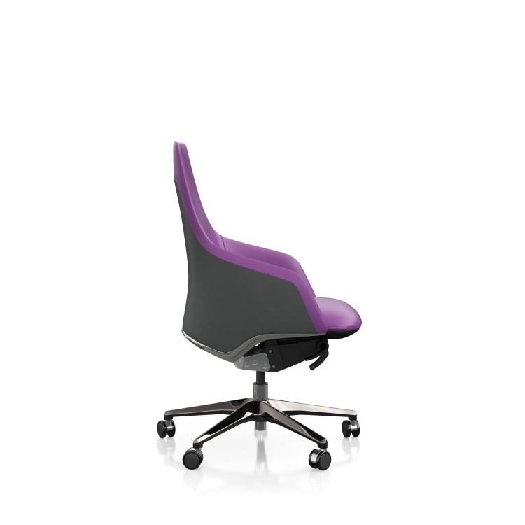 Elegant Leather Office Chair Ergonomic with Adjustable Headrest for Comfortable Modern Home Office Work detail 4