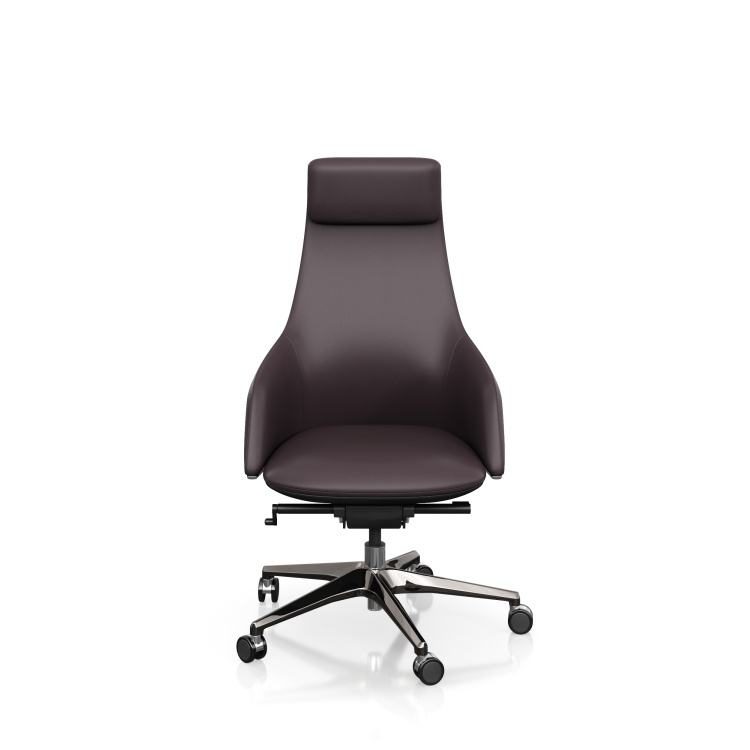Purple Executive Leather Swivel Chair with Modern Design Lift Office Chair for Conference Use detail 4