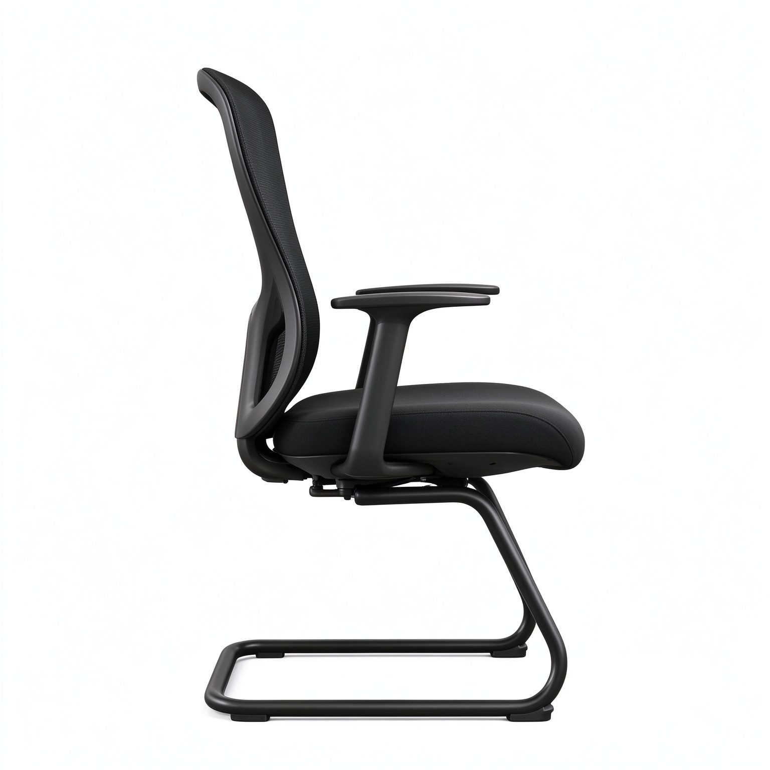 Modern Visitor Meeting Room Office Training Chair Without Wheels Guest Reception Conference Chair Adjustable Lumbar Mesh+Fabric detail 2