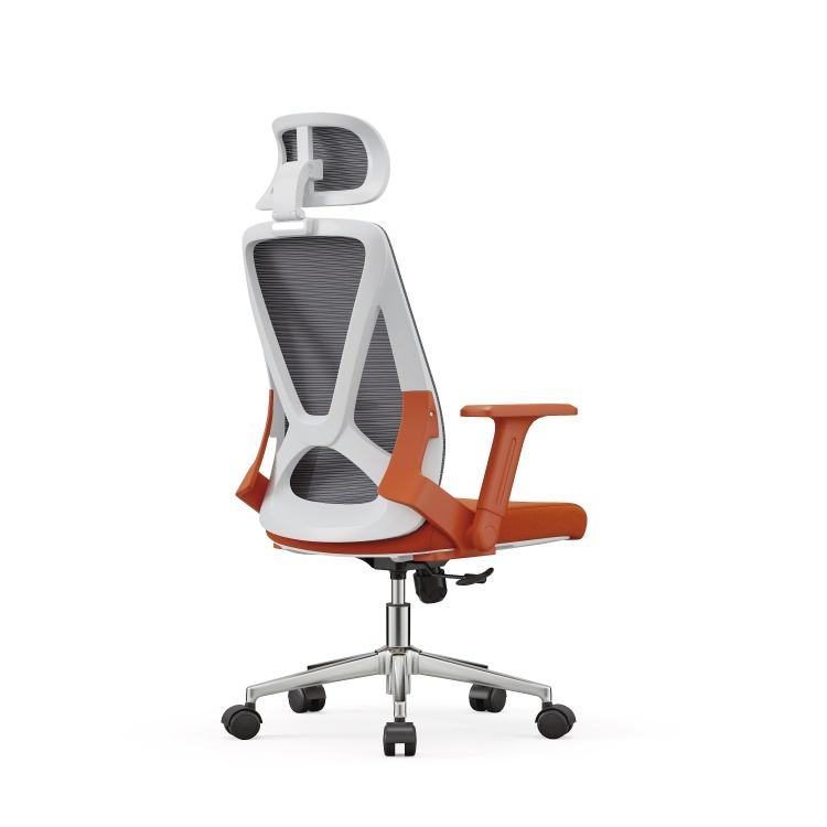 Ergonomic Mesh Swivel Office Chair, Grey High Back with Blue One-piece Fixed Armrest, 2D Headrest & Breathable Back for Office detail 2