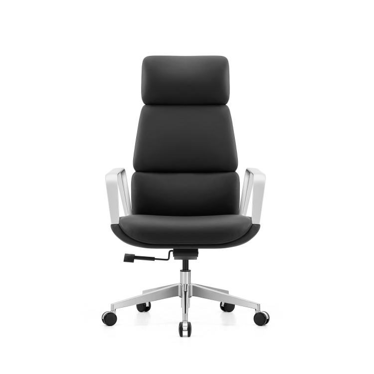High Back PU Leather Manager Chair with Padded Seat and Back, Upholstered Meeting Chair for Conference Room and School detail 1