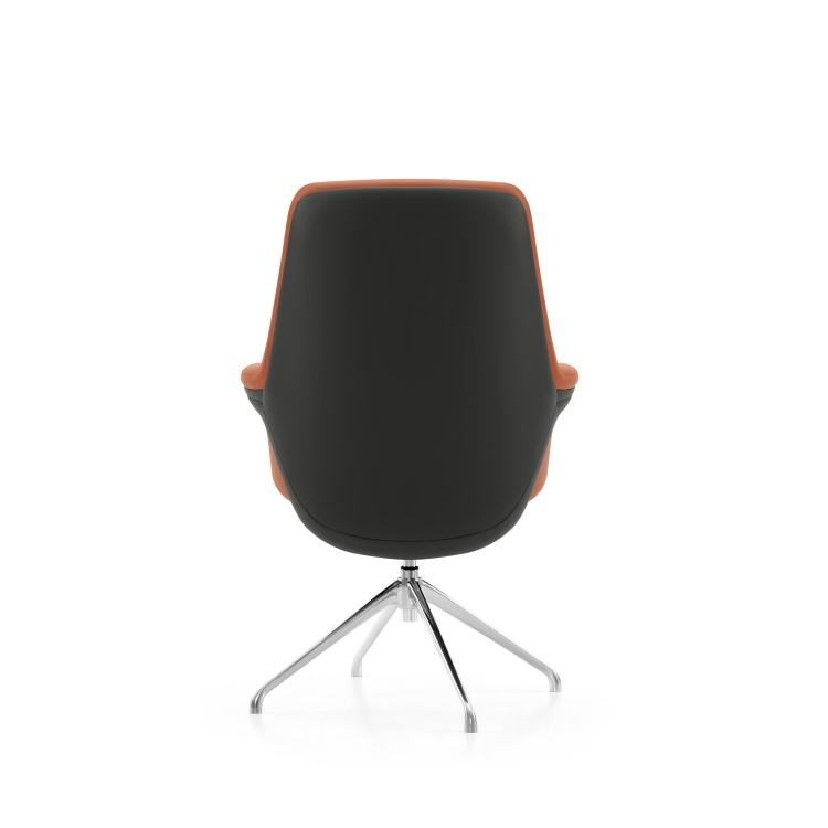 Premium Modern Leather Office Chair | Ergonomic Comfort Design with Adjustable Armrest and Chrome Legs detail 5