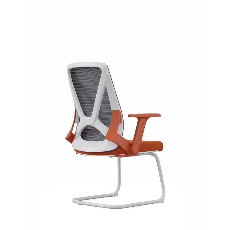 Modern Guest Chair Ergonomic Office Mesh Chair with Chrome Leg Sled Base Plastic Frame Durable Fabric Reception Conference Chair detail 2