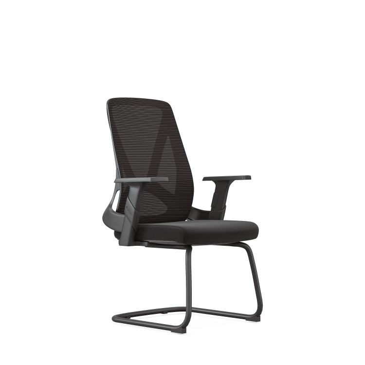 Modern Guest Chair Ergonomic Office Mesh Chair with Chrome Leg Sled Base Plastic Frame Durable Fabric Reception Conference Chair detail 6