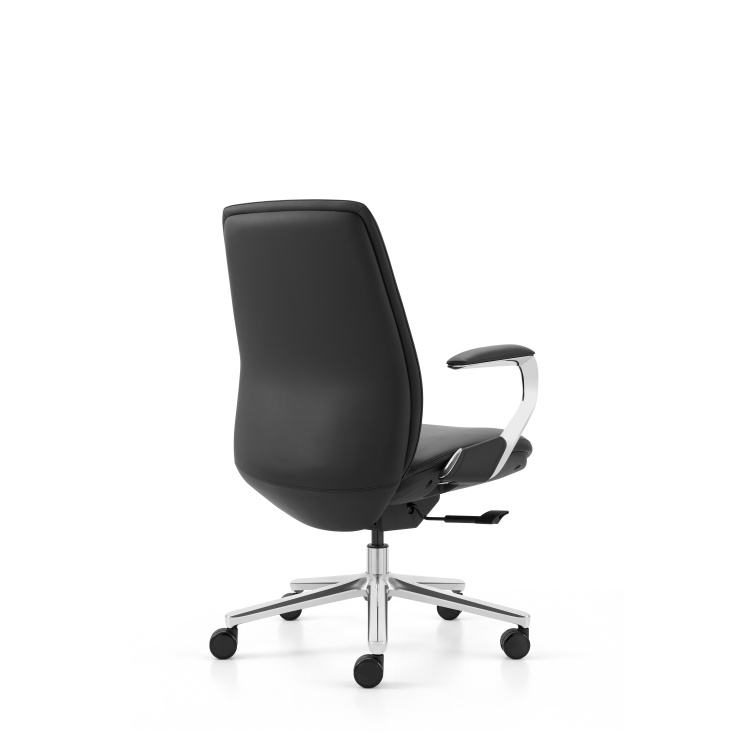 Mid Back Commercial Soft Tan Leather Office Chair Modern Design Executive Boss Office Chair detail 2
