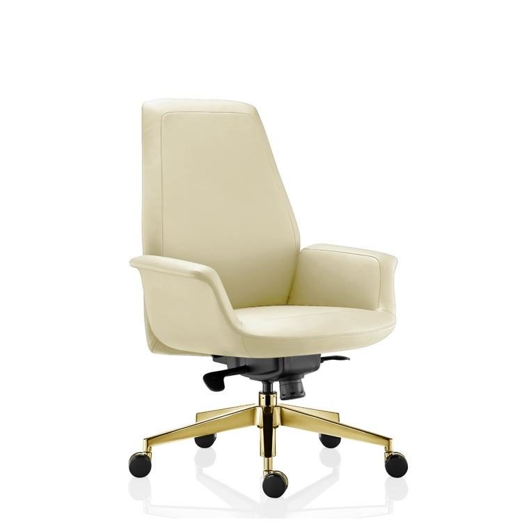 China Luxurious Executive PU Leather Office Chair High Quality Hot Sale Comfort Adjustable Seat Office Desk and Chair Set detail 1