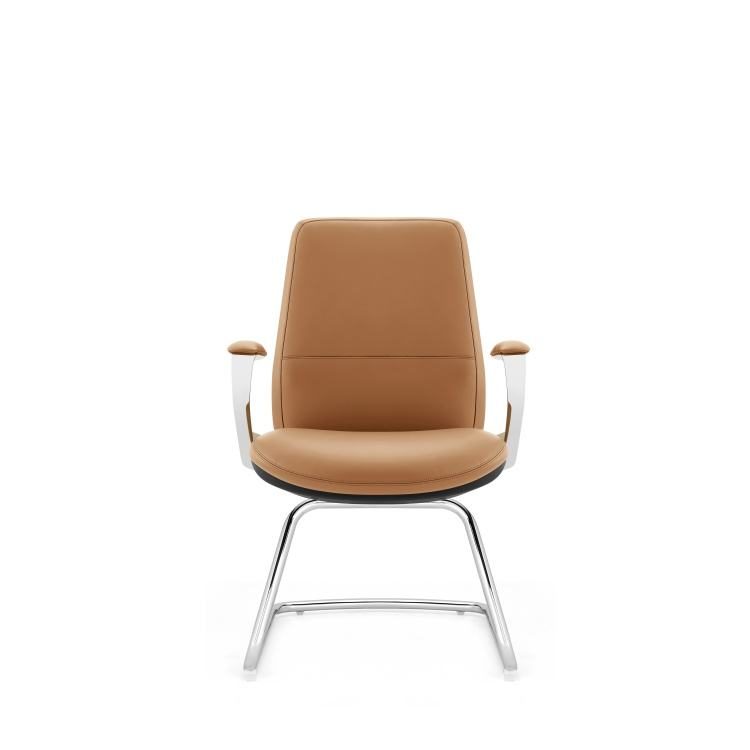 Wholesale Modern Ergonomic PU Leather Office Chair with Fixed Headrest Metal Legs for Executive Staff Meetings detail 4