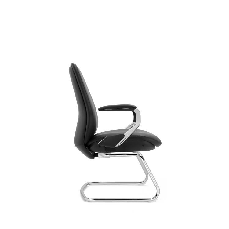 Wholesale Modern Ergonomic PU Leather Office Chair with Fixed Headrest Metal Legs for Executive Staff Meetings detail 5