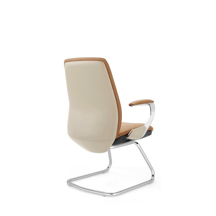 Wholesale Modern Ergonomic PU Leather Office Chair with Fixed Headrest Metal Legs for Executive Staff Meetings detail 6