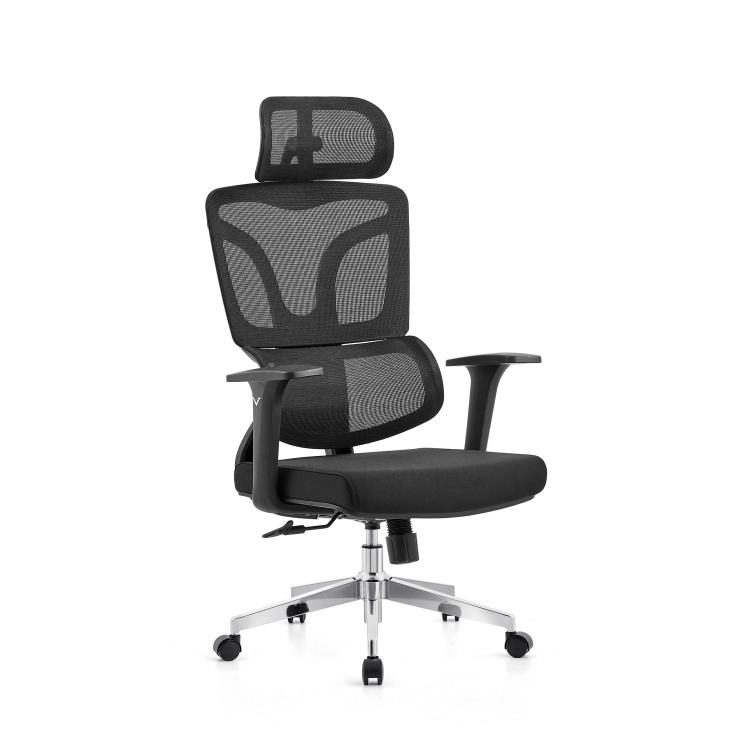 Ergonomic Mesh Office Chair for CEO Manager Boss-Modern Design with Adjustable Armrest and Metal Legs detail 2