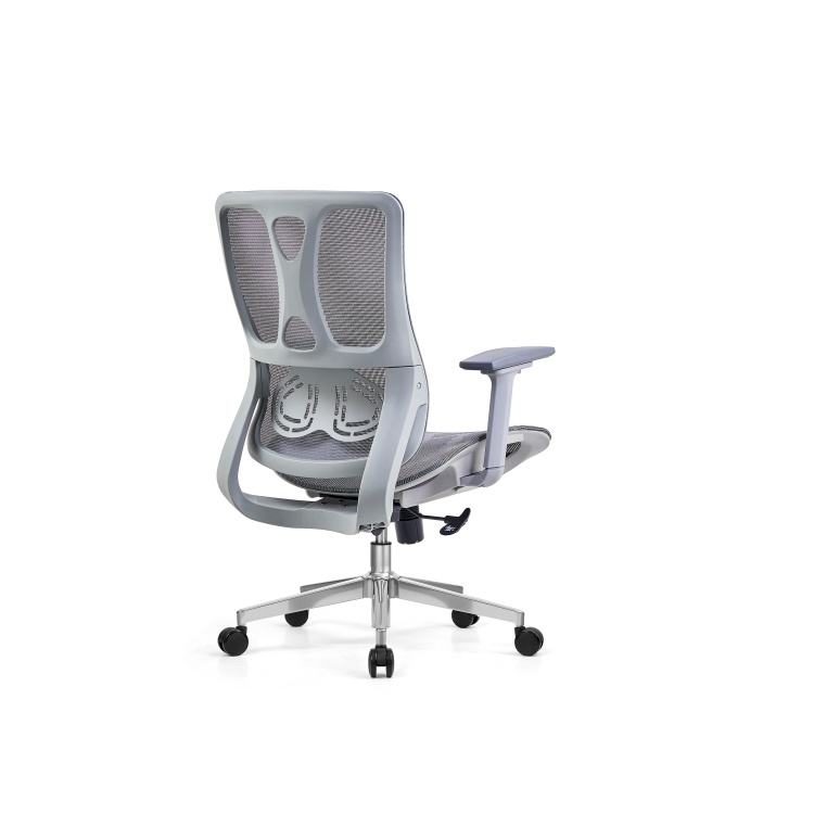 Modern Executive Ergonomic Chair 2D Adjustable Headrest Mesh Swivel Aluminum Base Tilting Office/Gaming Chair Comfortable Long detail 3