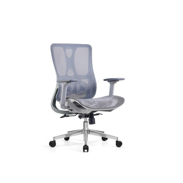 Modern Executive Ergonomic Chair 2D Adjustable Headrest Mesh Swivel Aluminum Base Tilting Office/Gaming Chair Comfortable Long detail 4