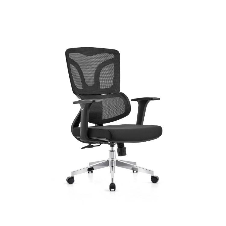 Ergonomic Chrome Mesh Office Chair with Adjustable Lumbar Support and Swivel Base for Computer Desk Use in Workspaces detail 2