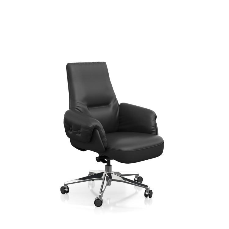 Premium Modern Office Chair Meeting Room PU Leather Swivel Rocking Chair Comfortable Height Adjustment for Commercial detail 1