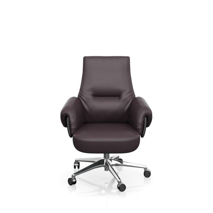 Premium Modern Office Chair Meeting Room PU Leather Swivel Rocking Chair Comfortable Height Adjustment for Commercial detail 5