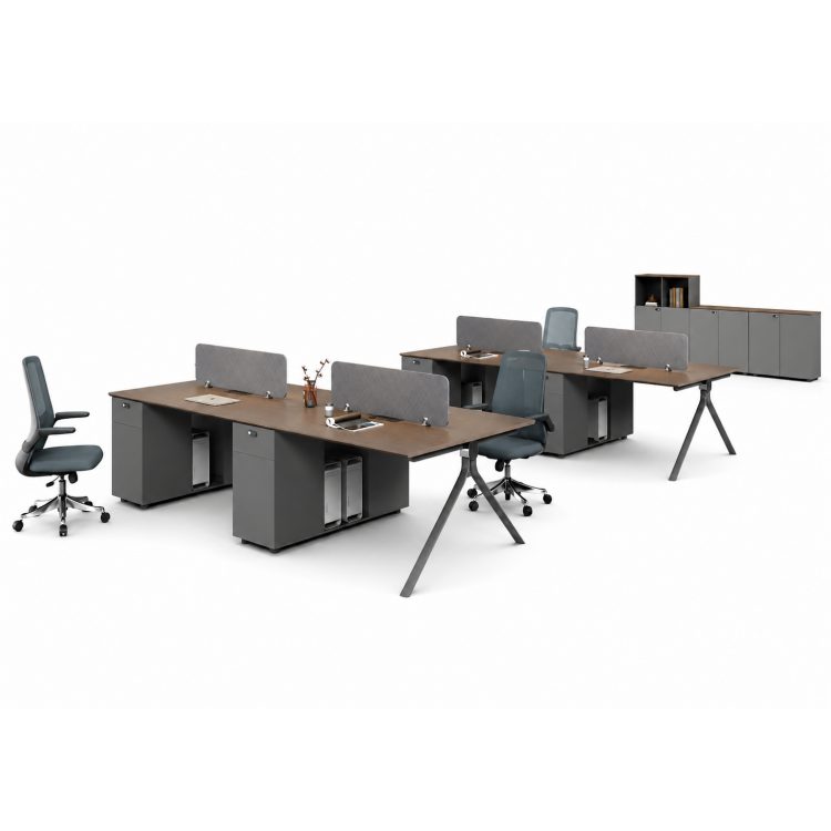 Two or Four Seater Office Workstation Desk with E0 Eco Panel, Dual-Side Power Outlets & Combination Lock detail 4