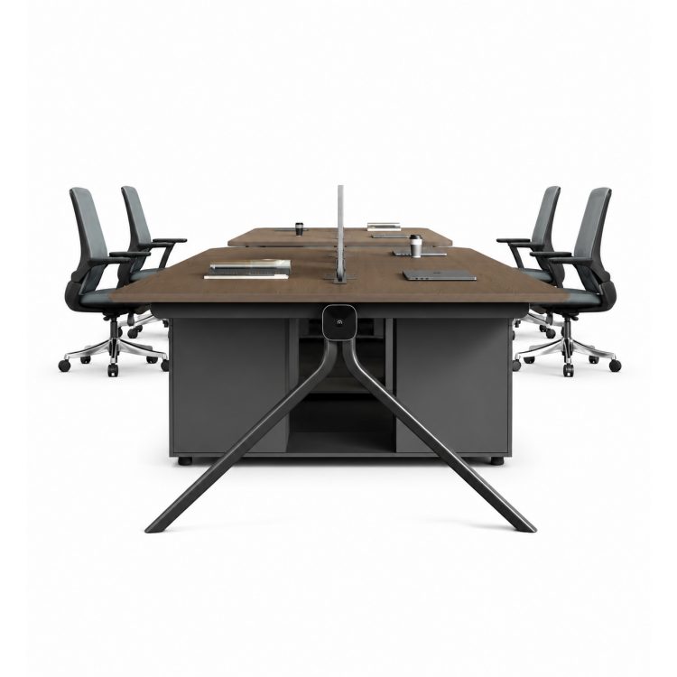 Two or Four Seater Office Workstation Desk with E0 Eco Panel, Dual-Side Power Outlets & Combination Lock detail 5