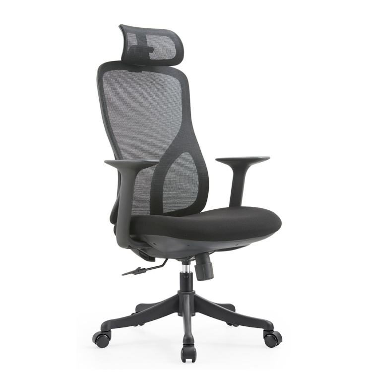 Modern Swivel Mesh Executive Ergonomic Office Chair Chrome Gas Lift High Elastic Comfortable Soft Sponge Cushion Hard Backrest detail 4