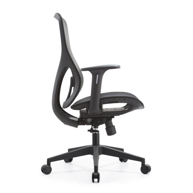 Ergonomic Office Chair Chrome Nylon Base Biffma Certified Swivel Seat W Shape Fabric Padded Armrest detail 2