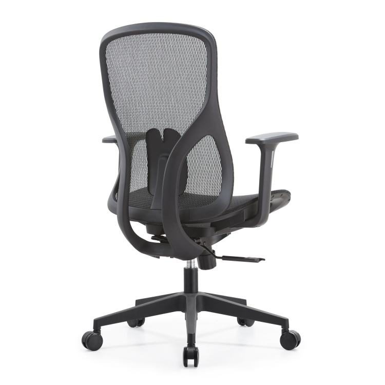 Ergonomic Office Chair Chrome Nylon Base Biffma Certified Swivel Seat W Shape Fabric Padded Armrest detail 3