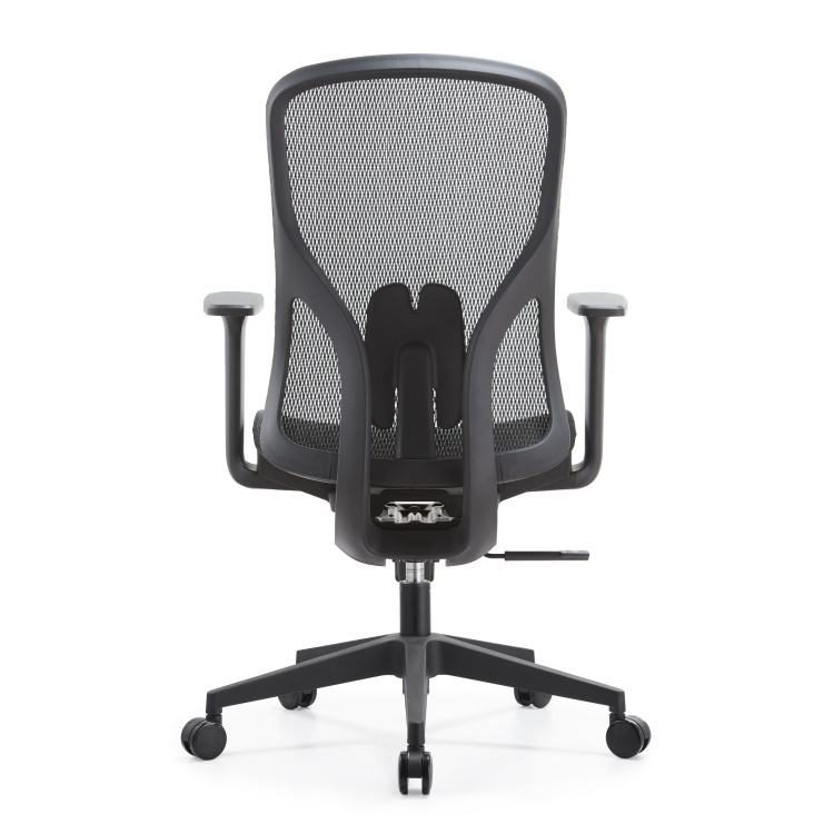 Ergonomic Office Chair Chrome Nylon Base Biffma Certified Swivel Seat W Shape Fabric Padded Armrest detail 4