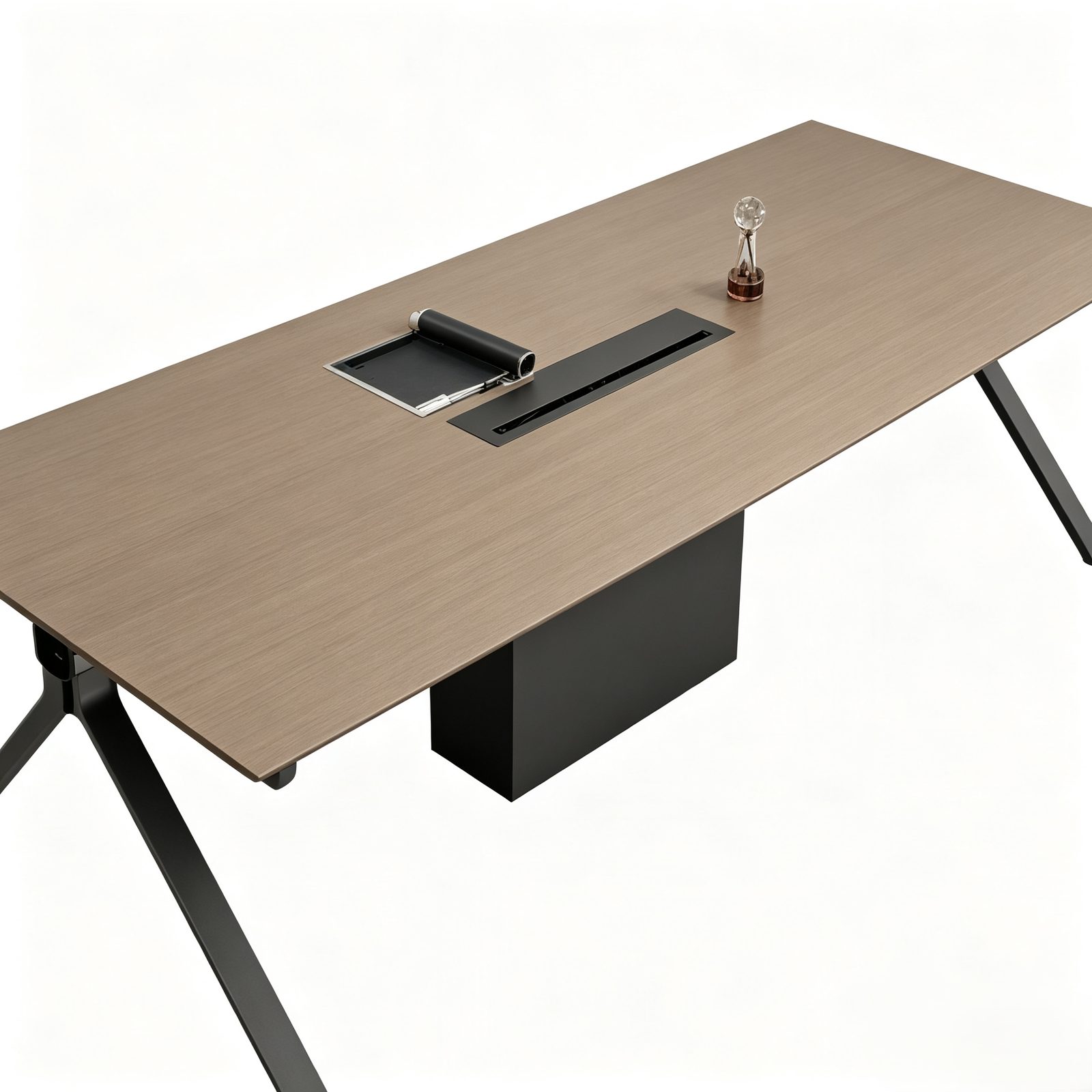 Modern Conference Table with E0 Eco Panel, Double-Sided Power Outlets & Painted Wood Finish detail 3
