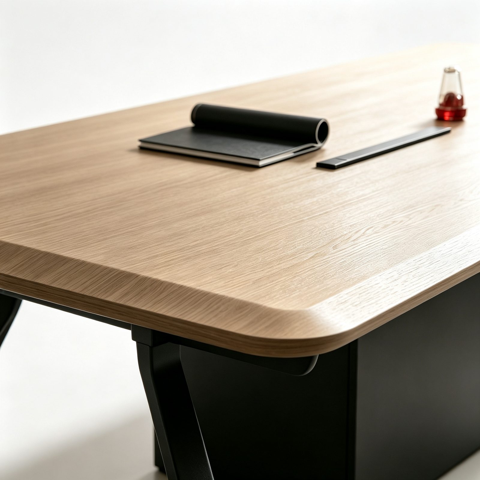 Modern Conference Table with E0 Eco Panel, Double-Sided Power Outlets & Painted Wood Finish detail 4
