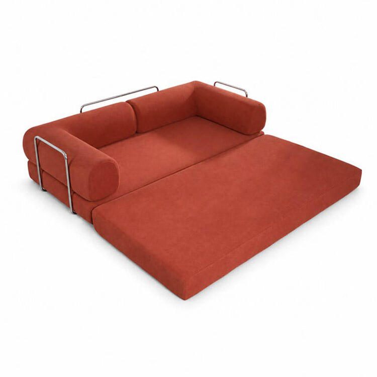 Three Seat Square Sofa Bed-Compressible Foldable with Stainless Steel Frame Fabric Sponge Filling detail 1