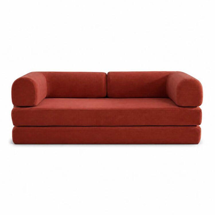 Three Seat Square Sofa Bed-Compressible Foldable with Stainless Steel Frame Fabric Sponge Filling detail 2