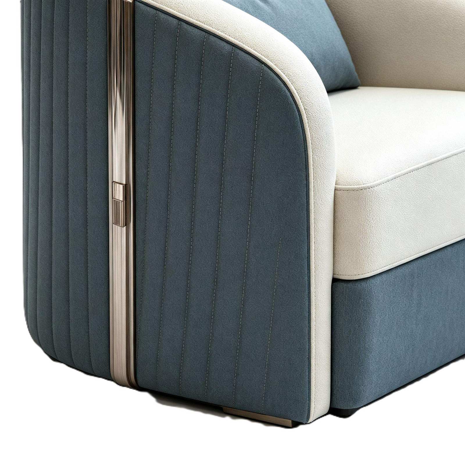 Fashion Leisure Sofa with Leather Upholstery, Metal Buckle Strap Trim & High-Density Foam, Black Legs detail 5