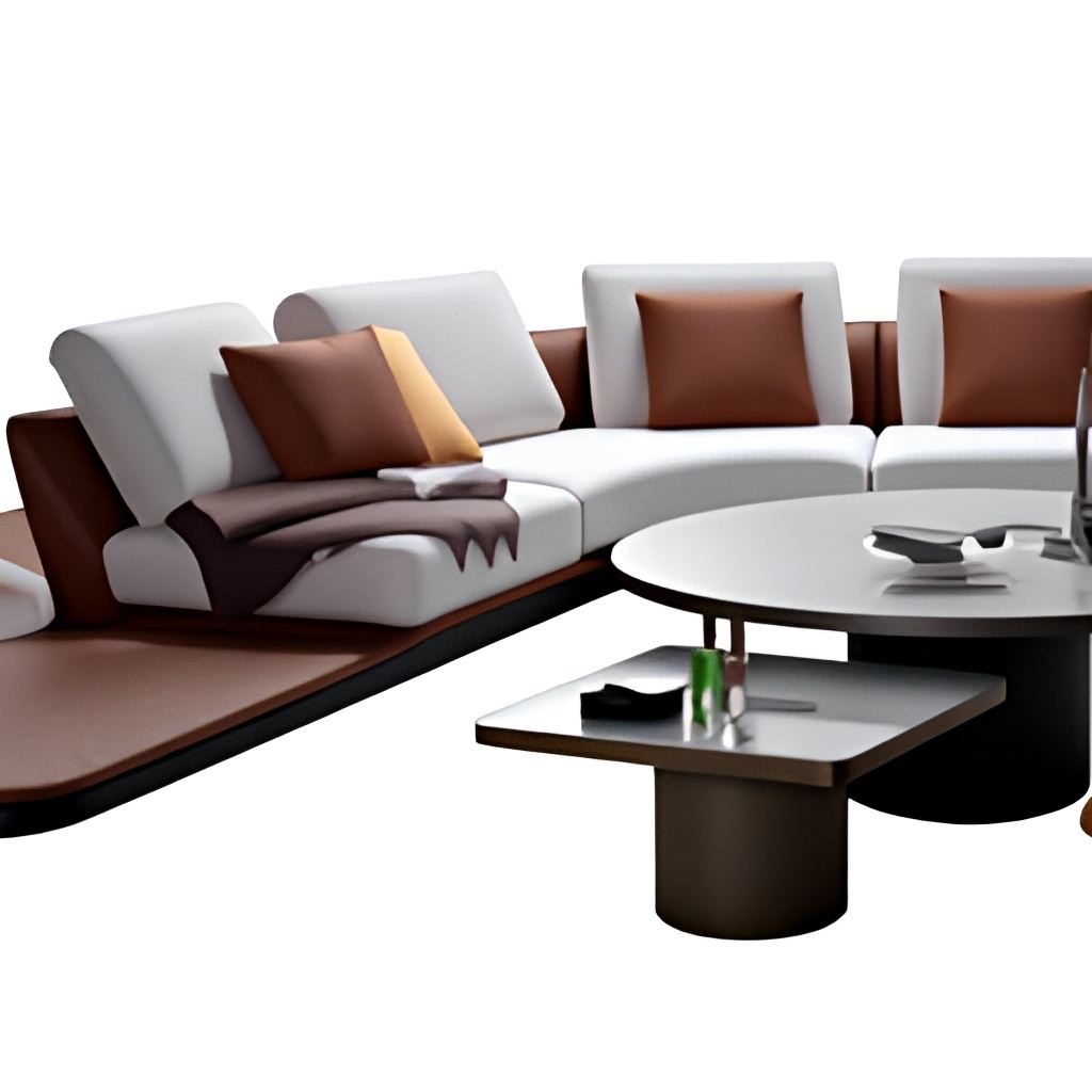 L-Shaped Leisure Sofa Set with Faux Leather, High-Density Foam & Solid Wood Frame, Black Metal Legs detail 4