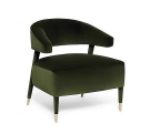 Modern Leisure Chair with Stretch Fabric, Curved Panel , Black Metal Legs detail 2