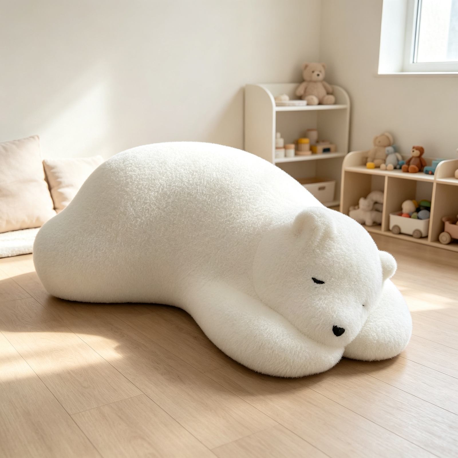 The Sleeping Bear-Cozy Lounge Chair with Steel Frame, Molded PU Foam & 3D Knitted Fabric, Soft Durable Design detail 6